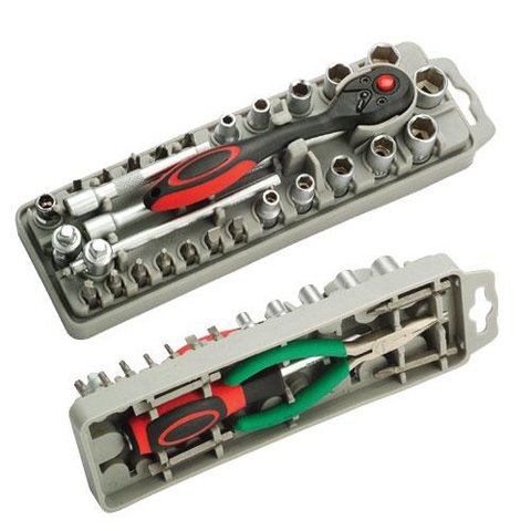 Набор насадок Pro'sKit SD-2308M с трещоткой и длинногубцами Превью 2