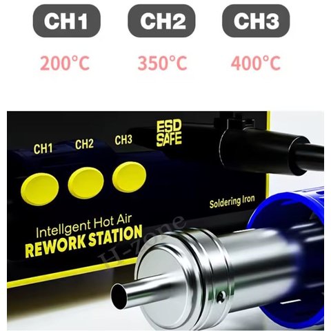 Паяльна станція термоповітряна Mechanic 861DS, компресорна Прев'ю 3