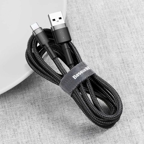 USB кабель Baseus Cafule, USB тип-C, USB тип-A, 300 см, 2 A, чорний, #CATKLF-UG1 Прев'ю 2