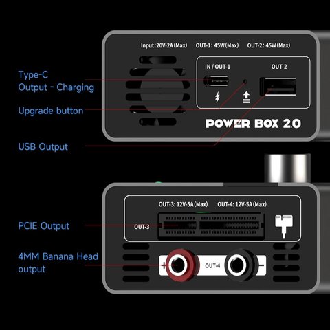 Лабораторный блок питания Mechanic Power Box 2.0, 45W, Type-C, PD, 12 V, 5A (портативний, акумулятор 10000mAh) Превью 4