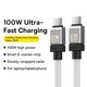 USB кабель Baseus Coolplay Series, 2xUSB тип-C, 100 см, 100 Вт, білий, силіконовий, #CAKW000202 Прев'ю 2