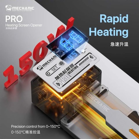 Soporte Mechanic PRO, para desensamblar dispositivos móviles, con control de temperatura hasta 150 °C, con calefacción, 150W Vista previa  2