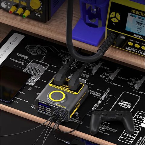 Adaptador de red Mechanic S-Power Pro, 135 W, Wireless Charge, Quick Charge, Power Delivery (PD), con un zócalo, 6 puertos, GaN Vista previa  3