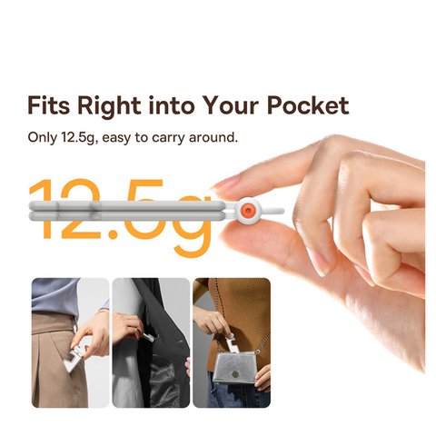 Тримач Baseus Portable Series Folding Moon, розкладний, настільний, білий, пластик, #B10556600211-00 Прев'ю 2