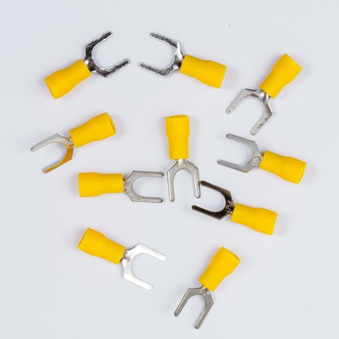 Наконечник SV1.25-6, 6 мм, вилковий, ізольований, жовтий, 10 шт., 0,5-1,5 мм² Прев'ю 1
