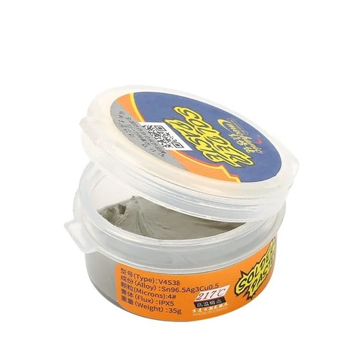 BGA паста Mechanic V4S38, Sn 96,5%, безсвинцева,  Ag 3%, Cu 0,5%, 217 °C, 35 г Прев'ю 1