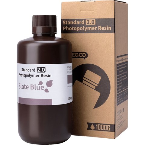 Фотополімерна смола для 3D-принтера ELEGOO Standard Resin V2.0 Slate Blue, 1 кг Прев'ю 1